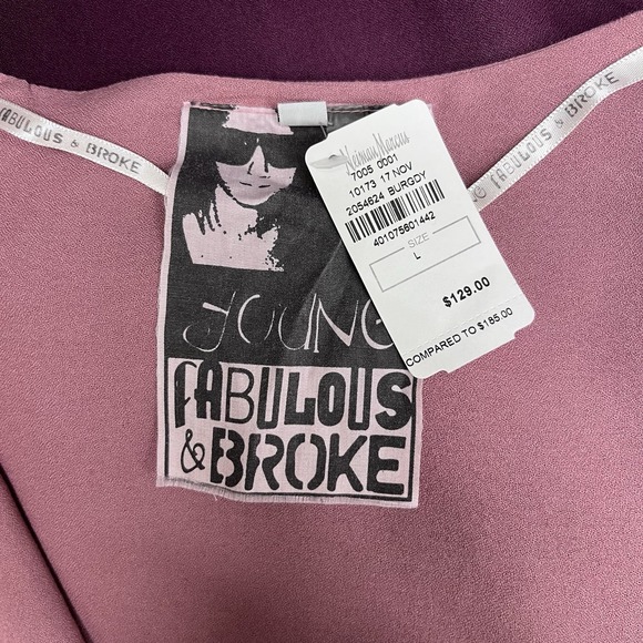 Young Fabulous & Broke Top NWT‎ $185.00 Pink Mauve Burgundy Ombre Size Large L - Picture 6 of 7